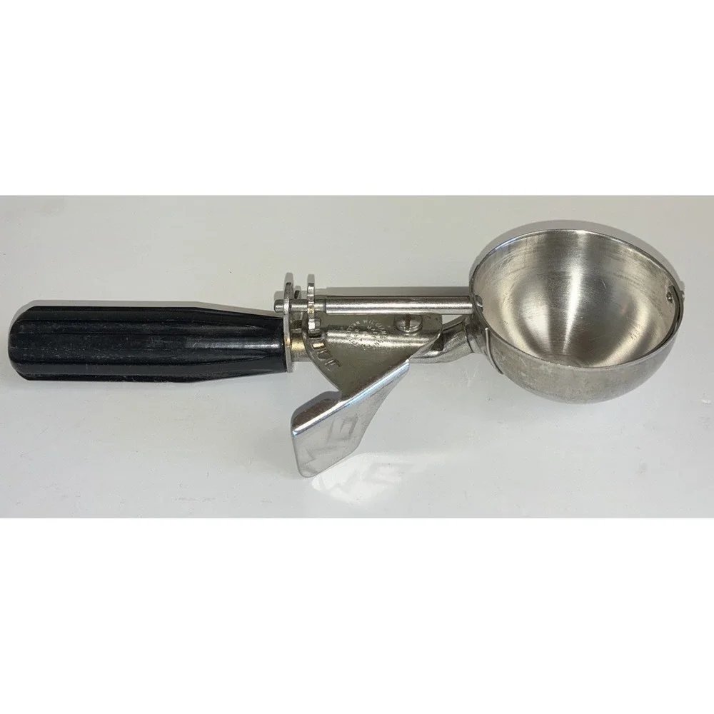 Williamson Ice Cream‎ Scoop Black Star Handle USA Stainless Steel Vintage